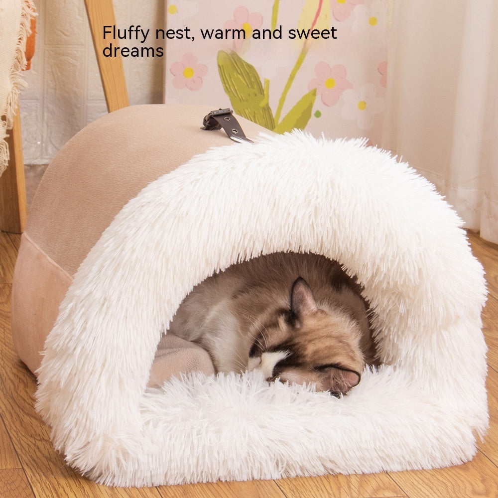 Winter Den – Furry & warm den for cat & small dog