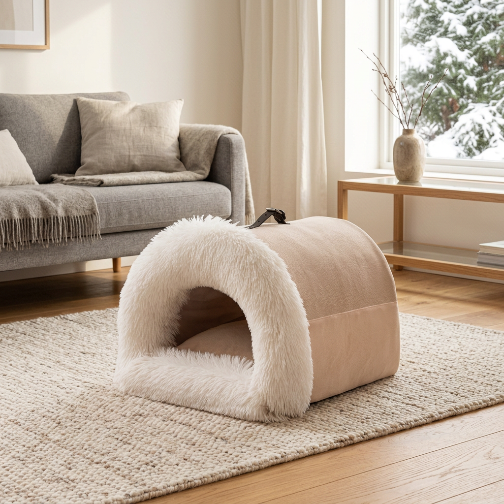 Winter Den – Furry & warm den for cat & small dog