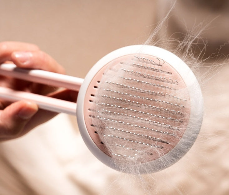 Self-cleaning fur brush – one click and the hair releases