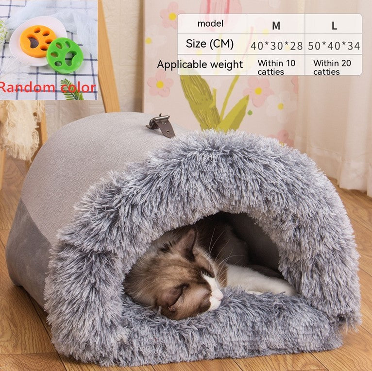 Winter Den – Furry & warm den for cat & small dog
