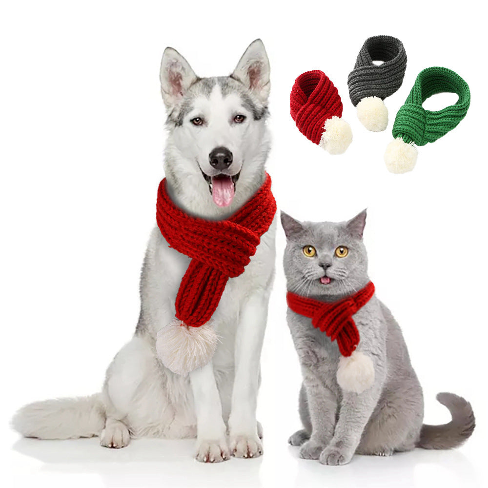 Julvärmaren – Stickad halsduk för hund & katt