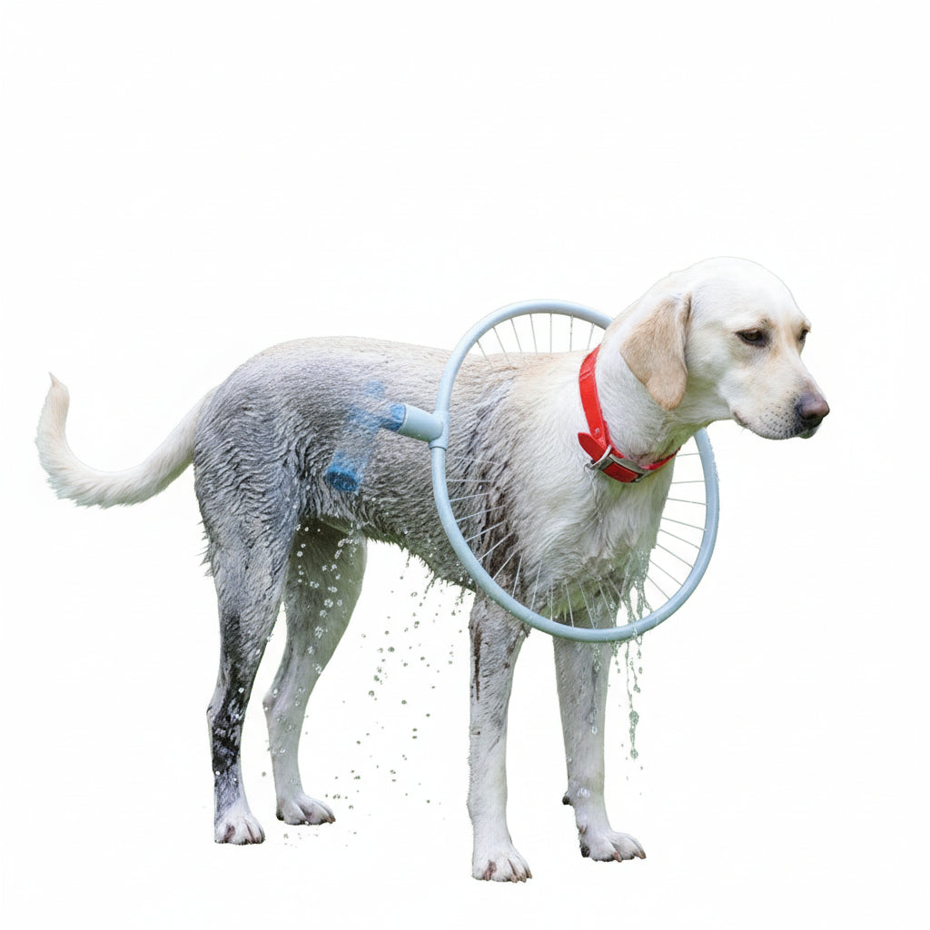 Duschringen – 360° hunddusch för trädgårdsslang