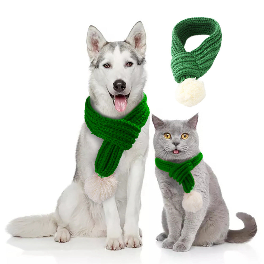Julvärmaren – Stickad halsduk för hund & katt