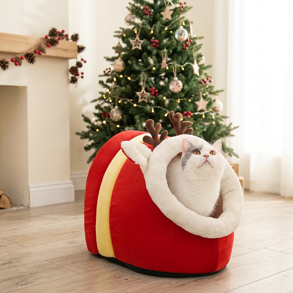 Igloo-mys – Varmt julnäste för katt & hund