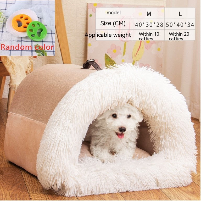 Winter Den – Furry & warm den for cat & small dog