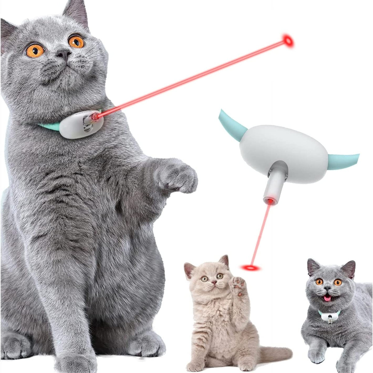Laserjakten – Halsband med laserleksak för katt
