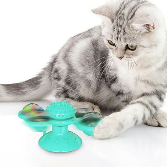 Snurran – Kattleksak med sugpropp, LED-boll & kattmynta