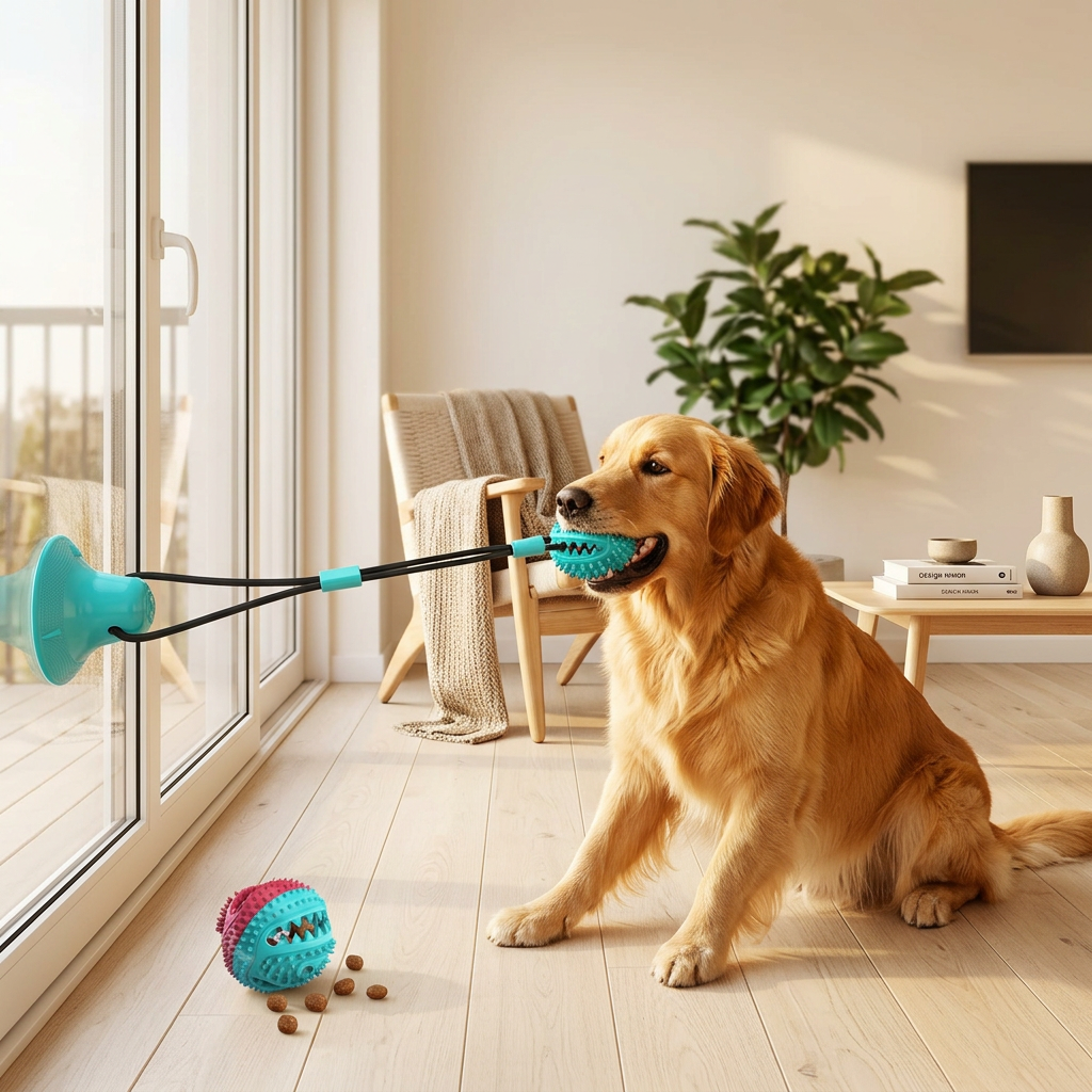 Suction Cup – Pull and chew toy with a treat compartment