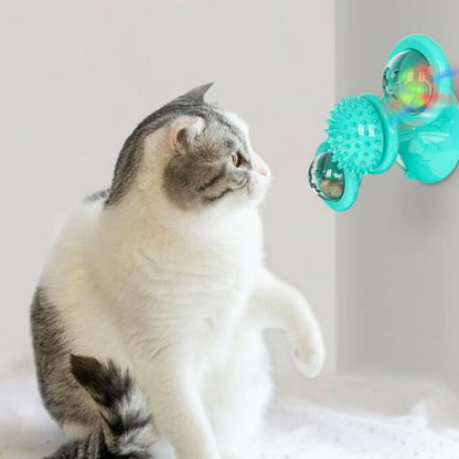 Spinner – Cat toy with suction cup, LED ball & catnip